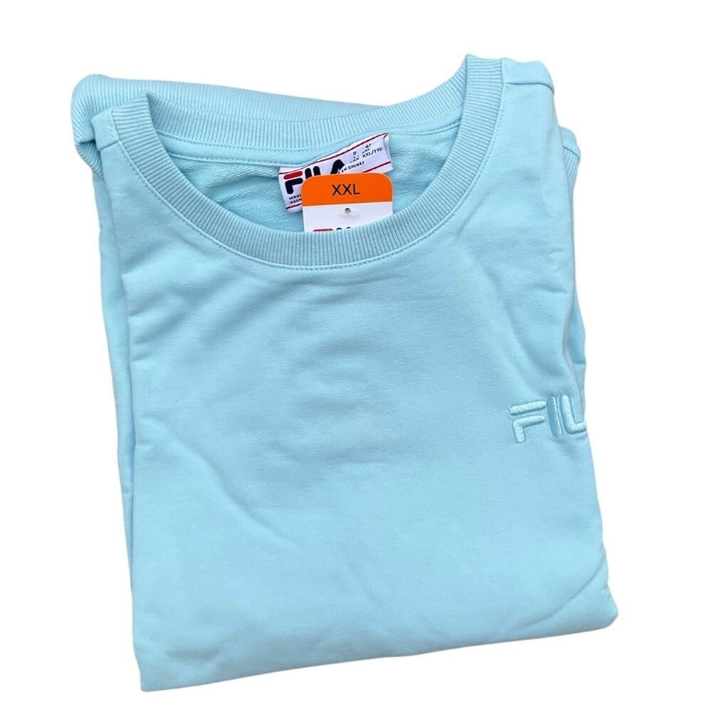 FILA Women's Chrystal Blue Sweatshirt with seam pockets Size XXL NWT